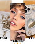 660Pcs Self Adhesive Pearl Stickers Flat Back Pearls for Craft Hair Face Makeup Nail Cell Phone Scrapbooking Decor, 4 Size 3Mm/4Mm/5Mm/6Mm (White)