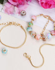 5Pcs Chain Bracelets Kit Silver Plated Snake Chain with Heart Lobster European Charm Bracelet for Christmas DIY Women Jewelry Findings Bracelet Making (Gold)