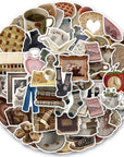 120Pcs Vintage Aesthetic Stickers, Cute Retro Journaling Scrapbooking Stickers Pack for Adult Women Teen Grils, Waterproof Vinyl Decals for Water Bottle Laptop Computer Phone Case