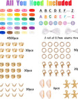 Clay Heishi Beads Bracelet Making Kit for Beginners, 5000Pcs 36 Colors Polymer Flat round Clay Beads Kit with 240Pcs Letter Beads, Pendant Charms and Elastic Strings for Crafts