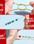 1.2Mm Metallic Elastic String, Gold Stretch Cord for Craft Gift Jewelry Making, Elastic Cords Ribbon for Hair Braids, Elastic String for Bracelets, Beading Cord Stretchy Christmas Crafts DIY