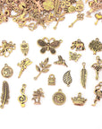 200Pcs Tibetan Antique Gold Charm Mixed Pendants DIY for Bracelet Necklace Jewelry Making and Crafting