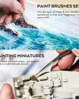 15 Pack Miniature Painting Set, Fine Detail Paint Brushes for Models, Acrylic Watercolor Oil, Ceramic, Shoe, Citadel, Art Figure Paint by Number - Thin Artist Kit Nylon Holder