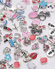100 Pcs Floating Charms Assorted Mix DIY for Floating Lockets Glass Living Memory Lockets,Random Style
