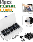 Safety Eyes and Noses for Amigurumi, Craft Doll Eyes, Black Stuffed Crochet Eyes with Washers for Teddy Bear and Crochet Stuffed Animals