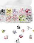 60PCS 3D Kawaii Cartoon Animal Charms Pendant Cute Charms DIY Pendants for Jewelry Making Necklace Earrings Keychains Bracelet, Mutiple Styles (C)