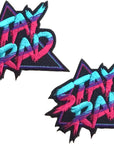 - Stay Rad Patch Retro 80S Embroidered Iron, On/Sew on Cool Patch