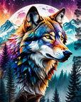 5D Wolf Diamond Painting Kits for Adults-Animal Diamond Art Kits for Beginners, Full round Drill Gem Art Wolf Kits for Adults for Gift Home Wall Decor(13.8X13.8Inch)