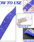 10 Rolls Self Adhesive Rhinestone Ribbon Crystal Diamond Sticker Bling Ribbon DIY Decoration with 2 Mm Rhinestones for DIY Arts Crafts,Wedding Party Decor,Car Phone Decoration.(Each Roll 1 Yard)