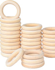 30 Pcs Wooden Rings for Craft, 55Mm/2.2Inch, Natural Wood Rings for Macrame Pendant Connectors,Jewelry Making, Decor DIY Craft