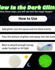 Glow in the Dark Glitter, 1.94Oz 55G Luminous Ultra Fine Glitters Powder Glowing Glitter Epoxy Resin PET Flake 1/128" 0.008" 0.2Mm Sequins for Craft Supplies Tumbler Slime Hair - White to Green