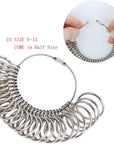 Ring Mandrel Metal Ring Sizer Set with Jewelry Rubber Mallet Hammer Rings Size Measuring Tools Finger Gauge Wood Ring Shaper Tool Jeweler'S Repair Kit