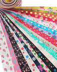 Assorted 20 Yards Grosgrain Ribbon Bow Daisy Butterfly Cake Love Heart Dots Flower Rose Smile Face Craft DIY Packing Hair Bow Accessory
