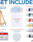 Paint Set – Mini Canvas Acrylic Painting Kit with Wood Easel, Canvases, Paint, Brushes & More