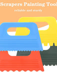 8 PCS Plastic Scraper Tools DIY Line Graffiti Tools Colored Plastic Paint Scrapers for Toddlers Kids Paint Crafts DIY Line Graffiti