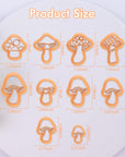 Mushroom Polymer Clay Cutters - 10 Pcs 3D Clay Cutters for Earrings Making, Boho Mushroom Clay Cutters for Polymer Clay Jewelry, Cute Clay Jewelry Cutters Polymer Clay Earring Cutters