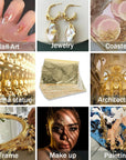 200Pcs Gold Leaf Sheets Gold Foil Sheets for Gilding Crafting, Art & DIY Projects, Picture Frames, Home Walls, Interior and Multi Artistic Decoration, Imitation Gold Foil Sheets 5.5" X 5.5"
