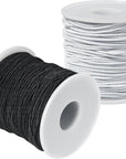 Elastic String for Bracelets Making - 2 Rolls 1.2MM Black Elastic Cord Total 109 Yards, Sturdy Stretchy Bracelet String Elastic String for Jewelry Making, Necklaces, Beading