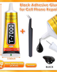 Upgrade T-7000 Black Adhesive Glue for Phone, 110Ml Waterproof Jewelry Glue Precision Craft Adhesive for Cell Phone Screen Repair Glass Wood Crafts Metal and Stones