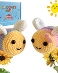 Crochet Kit for Beginners,Beginner Crochet Kit with Step-By-Step Video Tutorials,Crochet Animal Kit,Beginner Crochet Kit for Adults Kids,Learn to Crochet Kit Beginners,2 Bees Couple