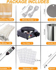 Candle Making Kit with Electronic Hot Plate,Candle Wax Melter for Melting Wax,Including Cadle Pot, Wax Melter Hot Plate,2Lb Soy Wax,Stain Spoon,Cotton Wicks,Center Devices,Wick,Thermometer.