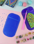 Diamond Art Mat Non-Slip Mat Diamond Art DIY Diamond Sticky Tray Gel Painting Tools Diamond Anti-Slip Universal Gel Pad Holder Kits for Adults 5D Diamond Embroidery Accessories(6 Pieces)