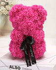 Valentine's Day Gift Rose Bear Eternal Flower Rose Teddy Bear PE Foam Bear 25cm Valentines Day