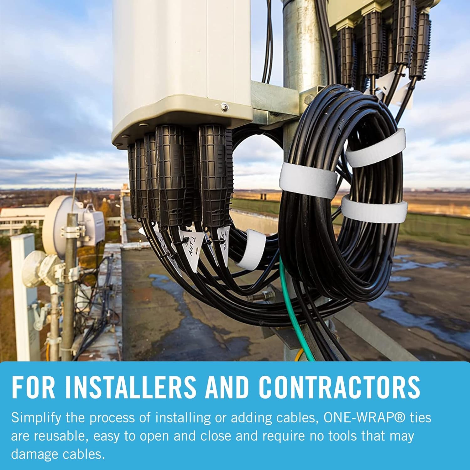 ONE-WRAP Bundling Ties – Reusable Fasteners for Keeping Cords and Cables Tidy – Cut-To-Length Roll, 12Ft X 3/4In, White (91808)