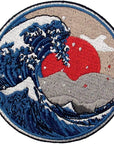 Great Wave off Kanagawa Patch Embroidered Applique Badge Iron on Sew on Emblem