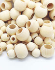 150 Pcs Wooden Beads, Large Hole Unfinished Natural round Wooden Loose Beads (20Mm X Diameter 10Mm Hole,12Mm X Diameter 6Mm Hole)