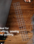 Sewing Ruler - 3" X 18" Acrylic Ruler - Sewing and Quilting Ruler with Gridlines - Arts and Craft Supplies - Clear