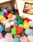 96Pcs 10.4 Oz Needle Felting Wool- 48 Colorful Nature Fibre Wool Yarn Roving Needle Felting Hand Spinning for Wool Felting Yarn Supplies DIY Craft Materials, 3G/Pack