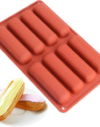 Twinkie Cake Pan Silicone Eclair Mold, 2-Pack Finger Shaped Molds Cylinder Silicone Trays for Baking, Soap, Resin, Chocolate Bar