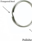 3 Inch Flat Key Rings - Very Large Split Key Rings - Silver Steel round Edged Circular Keychain Ring Clips - Sturdy Key Chain Ring Connector (Pack of 10)