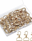 -50 Pcs Keychain Clips,Swivel Clasps Lanyard Snap Hooks,Keychain Hook, Key Chain Rings,Lobster Claw Clasps,D Ring Keychain Clasps,Key Chain Clip Hooks for Purse Hardware Sewing Craft Keychains
