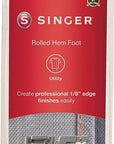| Narrow Rolled Hem Foot for Low-Shank Sewing Machines, 1/8 Inch Hem, Light to Medium Weight Fabrics, Couch over Narrow Cord - Sewing Made Easy