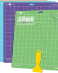Cutting Mat for Cricut, 5 Pack Cutting Mat 12X12 for Cricut Maker/Maker 3/Explore 3/Air/Air 2/One(Standardgrip, Lightgrip, Stronggrip, Fabricgrip)Cutting Mat Replacement Accessories for Cricut