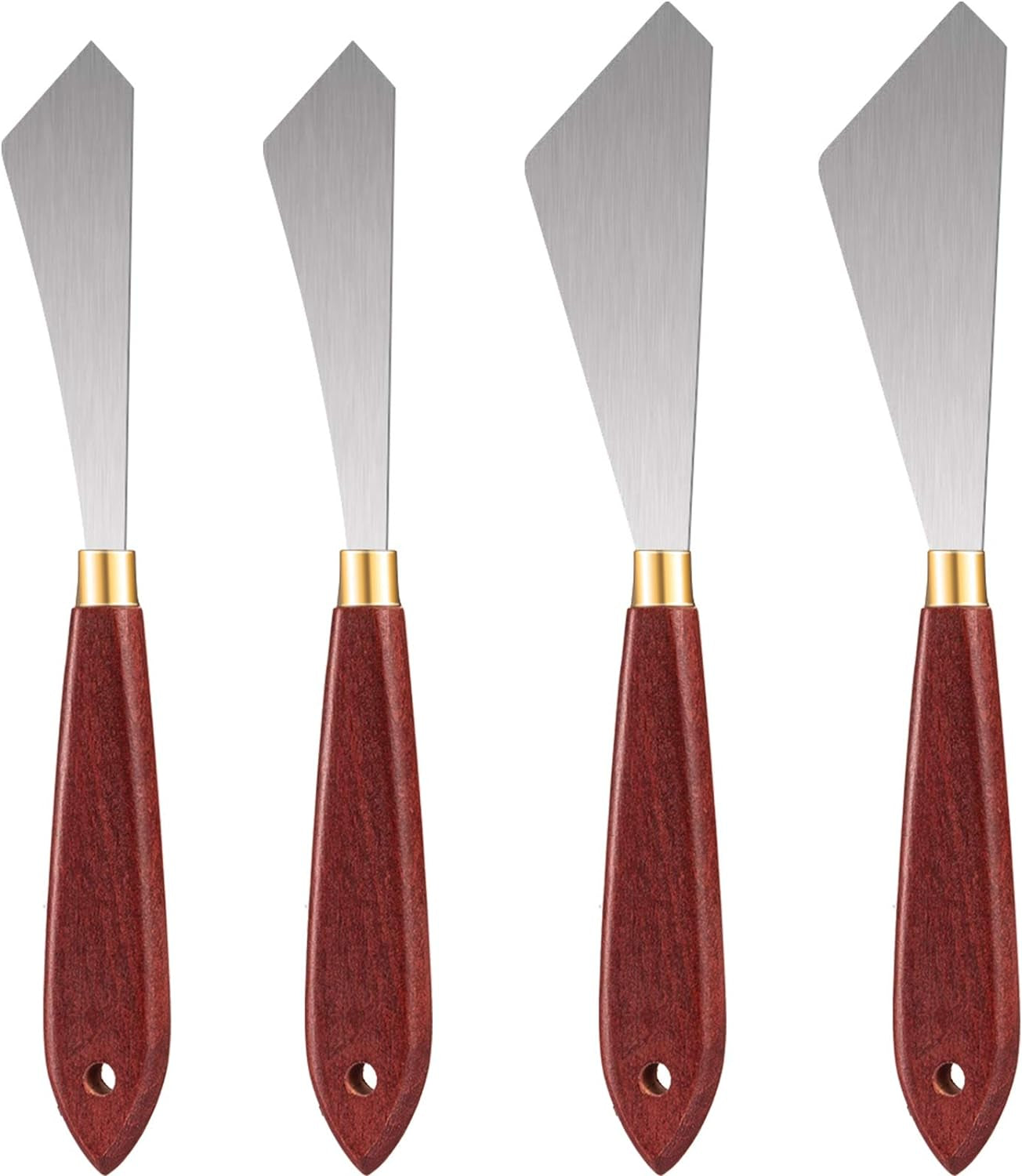 Painting Knife Set Painting Mixing Scraper Stainless Steel Palette Knife Painting Art Spatula with Wood Handle Art Painting Knife Tools for Oil Canvas Acrylic Painting (2 Pieces)