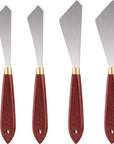 Painting Knife Set Painting Mixing Scraper Stainless Steel Palette Knife Painting Art Spatula with Wood Handle Art Painting Knife Tools for Oil Canvas Acrylic Painting (2 Pieces)
