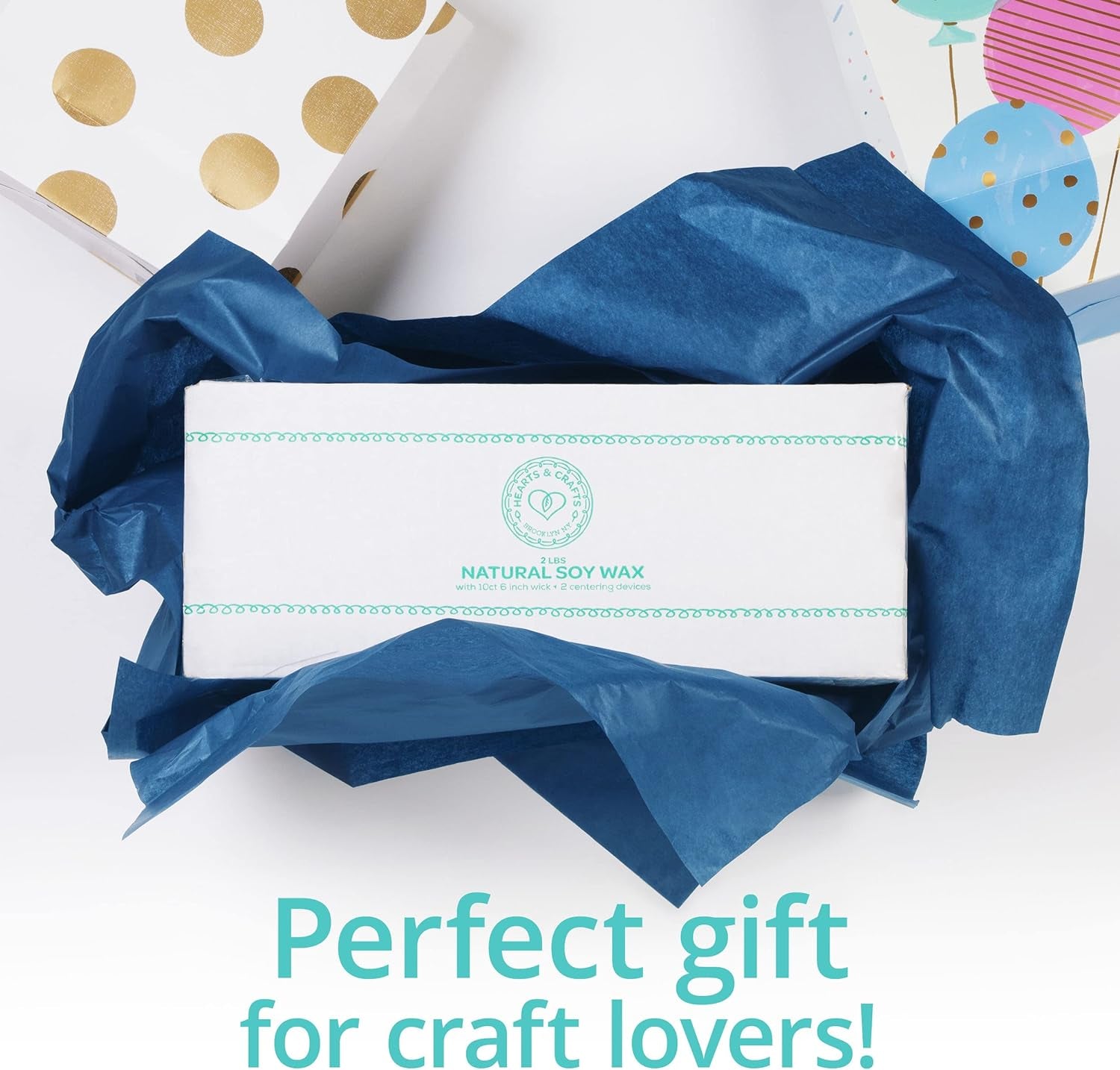 Natural Soy Wax for Candle Making - 2 Lbs Natural Soy Wax - 10 6-Inch Pre-Waxed Candle Wicks, 2 Metal Centering Devices, 2 Lbs Soy Wax Flakes - Candle Wax & Candle Making Wax Supplies