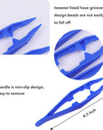 Plastic Tweezers, 5Pcs Plastic Tweezers for Kids,Craft Tweezers for DIY Craft Jewelry Making Family School Beading Project (A-White, Pink, Blue, Yellow, Green)