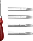 4 Pieces Edge Leather Beveler Craft Edge Beveler Cutting Beveling Leather Skiver Tool for DIY (1.5 Mm, 1.2 Mm, 1.0 Mm, 0.8 Mm)