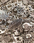 200PCS Silver Alloy Charms, Silver Charms for Jewelry Making Silver Metal Charms Pendants DIY for Necklace Bracelet Jewelry Crafting