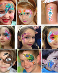 39 Colors Face Paint Kit for Kids: Professional Face Painting Kit with 6 Stencils and 13 Brushes - Water Activated Facepaint Makeup Kit - Non Toxic Face Paint for Halloween and Christmas