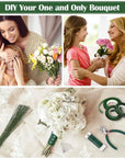 Floral Tape and Floral Wire, Floral Arrangement Kit with Green Floral Tape and Floral Wire, Boutonniere Flower Pin, Wire Cutter for Wreath Making Supplies