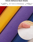 20PCS Mixed Color Velvet Adhesive Back Sheet 11.6" X 7.8" Jewelry Box Liner Fabric with Reclosable Plastic Box, Durable and Water Resistant for Chrismas Art and Craft Making