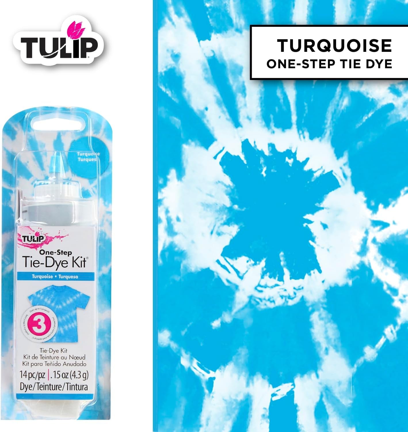 One-Step Tie-Dye Kit  Fabric Dye Open Stock 21548 Fdy Opstk Turquoise 3/36, as Detailed