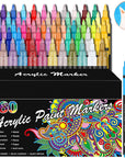 Acrylic Paint Pens, 60 Colors Acrylic Paint Marker, 0.7Mm Extra Fine Paint Pens for Canvas, Rock Painting, Wood, Glass, Metal, Ceramic, Stone