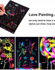 Scratch Art Books for Kids, 2 Pack Rainbow Magic Scratch Paper Black Scratch It off Art Crafts Notes Boards Sheet with 2 Wooden Stylus for Best Gifts
