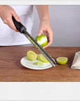 Citrus Lemon Zester, Cheese Grater Stainless Steel for Parmesan, Chocolate, Fruits, Ginger, Garlic, Veggies, Fine Zesters Graters with Non-Slip Grip Handle for Kitchen (Black)